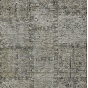 Homeroots 3' Beige Taupe And Brown Patchwork Washable Area Rug For Indoor Or Outdoor Spaces, Stylish & Durable 9' X 12' Polyester 581627