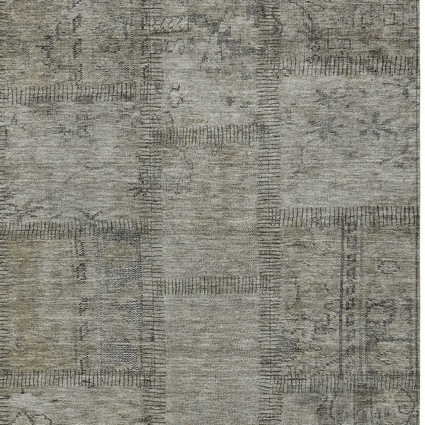 Homeroots 3' Beige Taupe And Brown Patchwork Washable Area Rug For Indoor Or Outdoor Spaces, Stylish & Durable 9' X 12' Polyester 581627