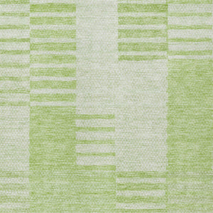 Homeroots 3' Stylish Artichoke Green And Mint Striped Washable Indoor-outdoor Area Rug For All Spaces 3' X 5' Polyester 581629