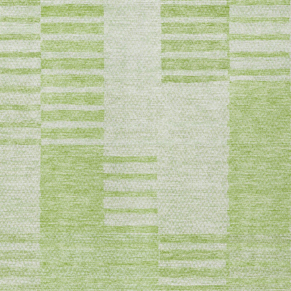 Homeroots 3' Stylish Artichoke Green And Mint Striped Washable Indoor-outdoor Area Rug For All Spaces 3' X 5' Polyester 581629