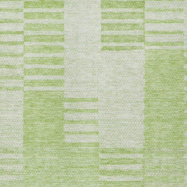 Homeroots 3' Stylish Artichoke Green And Mint Striped Washable Indoor-outdoor Area Rug For All Spaces 5' X 8' Polyester 581630
