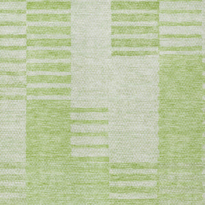 Homeroots 3' Stylish Artichoke Green And Mint Striped Washable Indoor-outdoor Area Rug For All Spaces 10' X 14' Polyester 581634