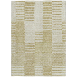 Homeroots 3' Stylish Artichoke Green And Mint Striped Washable Indoor-outdoor Area Rug For All Spaces 3' X 5' Polyester 581635