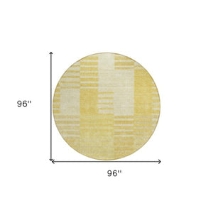 Homeroots 3' Stylish Artichoke Green And Mint Striped Washable Indoor-outdoor Area Rug For All Spaces 8' Round Polyester 581649