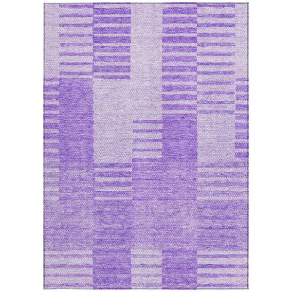 Homeroots 3' Stylish Artichoke Green And Mint Striped Washable Indoor-outdoor Area Rug For All Spaces 3' X 5' Polyester 581653