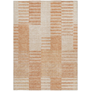 Homeroots 3' Stylish Artichoke Green And Mint Striped Washable Indoor-outdoor Area Rug For All Spaces 5' X 8' Polyester 581666