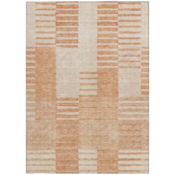 Homeroots 3' Stylish Artichoke Green And Mint Striped Washable Indoor-outdoor Area Rug For All Spaces 5' X 8' Polyester 581666