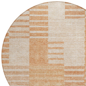 Homeroots 3' Stylish Artichoke Green And Mint Striped Washable Indoor-outdoor Area Rug For All Spaces 8' Round Polyester 581667