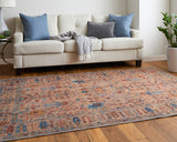 Feizy Rugs Rawlins Collection Rug: Antique-inspired Polyester Chenille With Stunning Floral Motif & Warm Tones Tan,Pink,Blue Polyester Rln39hpfbgemlth20