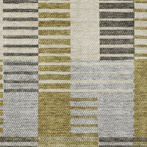 Homeroots 3' Brown Gold Taupe Striped Washable Area Rug - Perfect For Indoor And Outdoor Spaces, Durable Design 5' X 8' Polyester 581684
