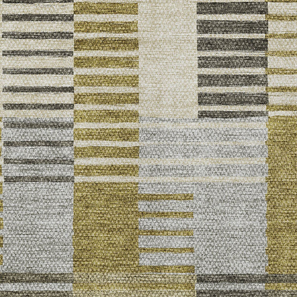 Homeroots 3' Brown Gold Taupe Striped Washable Area Rug - Perfect For Indoor And Outdoor Spaces, Durable Design 8' X 10' Polyester 581686