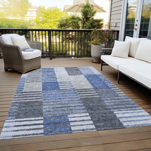 Homeroots 3' Brown Gold Taupe Striped Washable Area Rug - Perfect For Indoor And Outdoor Spaces, Durable Design 3' X 5' Polyester 581689