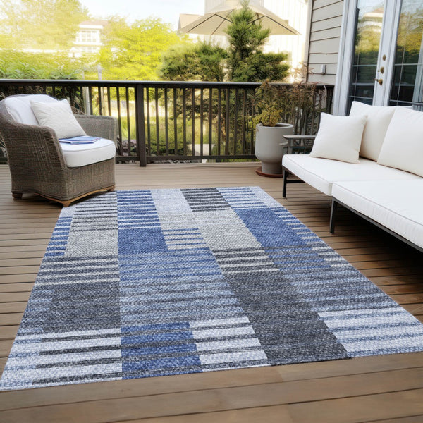 Homeroots 3' Brown Gold Taupe Striped Washable Area Rug - Perfect For Indoor And Outdoor Spaces, Durable Design 3' X 5' Polyester 581689