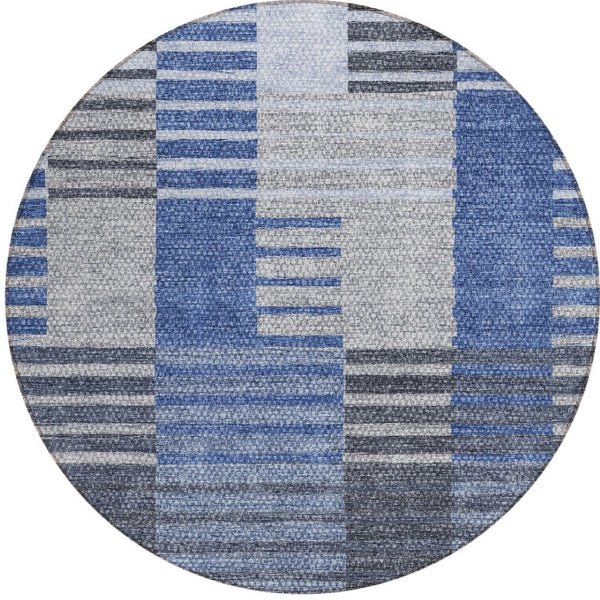 Homeroots 3' Brown Gold Taupe Striped Washable Area Rug - Perfect For Indoor And Outdoor Spaces, Durable Design 8' Round Polyester 581691