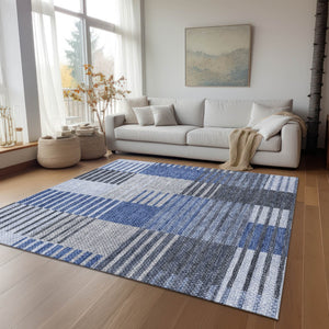 Homeroots 3' Brown Gold Taupe Striped Washable Area Rug - Perfect For Indoor And Outdoor Spaces, Durable Design 10' X 14' Polyester 581694