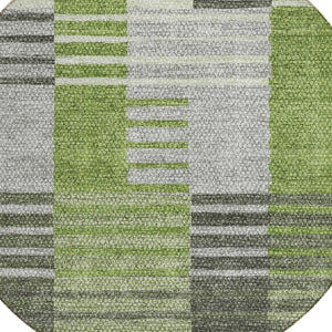 Homeroots 3' Brown Gold Taupe Striped Washable Area Rug - Perfect For Indoor And Outdoor Spaces, Durable Design 8' Round Polyester 581697