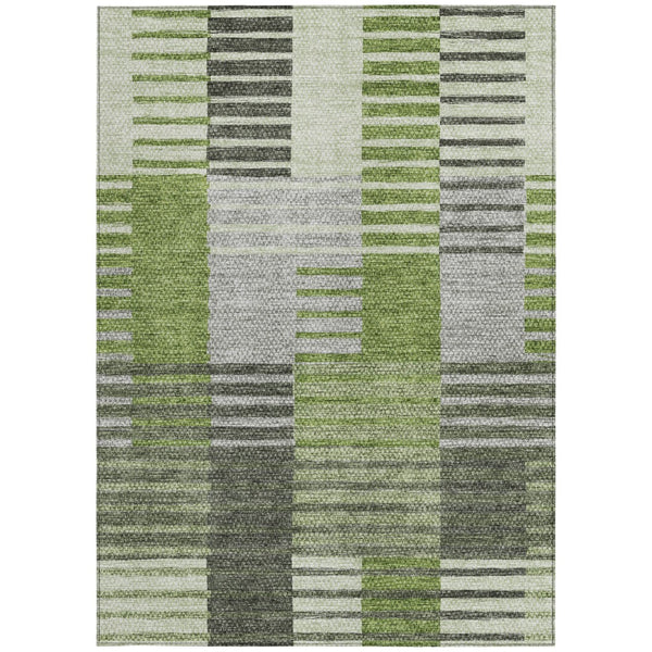 Homeroots 3' Brown Gold Taupe Striped Washable Area Rug - Perfect For Indoor And Outdoor Spaces, Durable Design 8' X 10' Polyester 581698