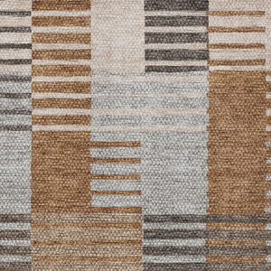 Homeroots 3' Brown Gold Taupe Striped Washable Area Rug - Perfect For Indoor And Outdoor Spaces, Durable Design 10' X 14' Polyester 581706