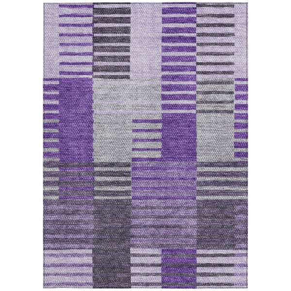 Homeroots 3' Brown Gold Taupe Striped Washable Area Rug - Perfect For Indoor And Outdoor Spaces, Durable Design 9' X 12' Polyester 581711