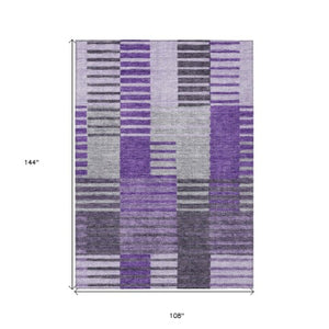 Homeroots 3' Brown Gold Taupe Striped Washable Area Rug - Perfect For Indoor And Outdoor Spaces, Durable Design 9' X 12' Polyester 581711