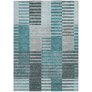 Homeroots 3' Brown Gold Taupe Striped Washable Area Rug - Perfect For Indoor And Outdoor Spaces, Durable Design 9' X 12' Polyester 581717