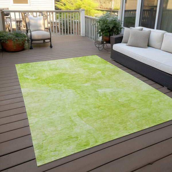 Homeroots 3' Nautical Washable Area Rug In Artichoke And Lime Green - Perfect For Indoor & Outdoor Spaces! 3' X 5' Polyester 581719