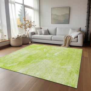 Homeroots 3' Nautical Washable Area Rug In Artichoke And Lime Green - Perfect For Indoor & Outdoor Spaces! 3' X 5' Polyester 581719