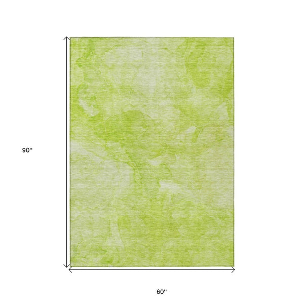 HomeRoots 5' Nautical Area Rug in Artichoke & Lime Green - Stylish, Washable & Versatile for Indoor/Outdoor Use 5' X 8' 581720