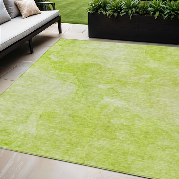 HomeRoots 5' Nautical Area Rug in Artichoke & Lime Green - Stylish, Washable & Versatile for Indoor/Outdoor Use 5' X 8' 581720