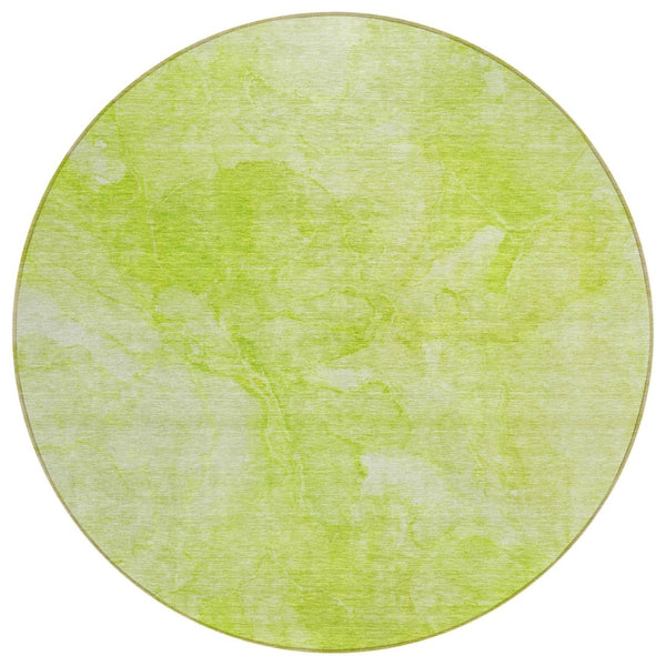 HomeRoots 5' Nautical Area Rug in Artichoke & Lime Green - Stylish, Washable & Versatile for Indoor/Outdoor Use 8' Round 581721