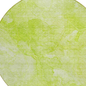 Homeroots 3' Nautical Washable Area Rug In Artichoke And Lime Green - Perfect For Indoor & Outdoor Spaces! 8' Round Polyester 581721