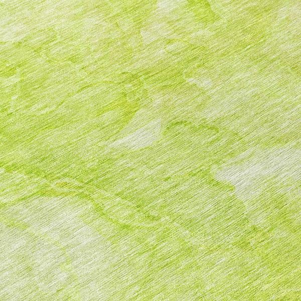 Homeroots 3' Nautical Washable Area Rug In Artichoke And Lime Green - Perfect For Indoor & Outdoor Spaces! 8' Round Polyester 581721