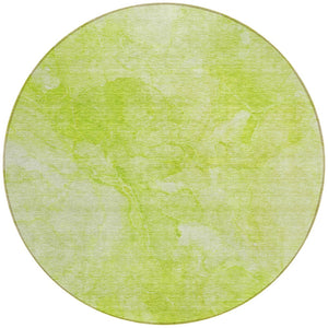 Homeroots 3' Nautical Washable Area Rug In Artichoke And Lime Green - Perfect For Indoor & Outdoor Spaces! 8' Round Polyester 581721