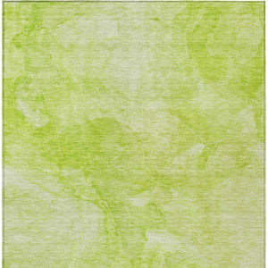 Homeroots 3' Nautical Washable Area Rug In Artichoke And Lime Green - Perfect For Indoor & Outdoor Spaces! 9' X 12' Polyester 581723