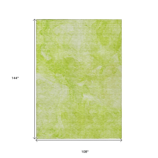 Homeroots 3' Nautical Washable Area Rug In Artichoke And Lime Green - Perfect For Indoor & Outdoor Spaces! 9' X 12' Polyester 581723