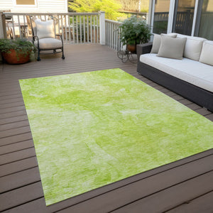 Homeroots 3' Nautical Washable Area Rug In Artichoke And Lime Green - Perfect For Indoor & Outdoor Spaces! 9' X 12' Polyester 581723