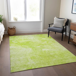 Homeroots 3' Nautical Washable Area Rug In Artichoke And Lime Green - Perfect For Indoor & Outdoor Spaces! 10' X 14' Polyester 581724
