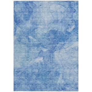 HomeRoots 5' Nautical-Inspired Area Rug in Denim and Sky Blue – Durable, Washable, Indoor/Outdoor Charm! 5' X 8' 581726