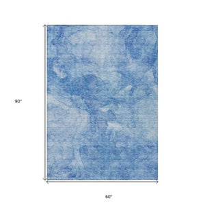 Homeroots 3' Nautical Washable Area Rug In Artichoke And Lime Green - Perfect For Indoor & Outdoor Spaces! 5' X 8' Polyester 581726