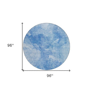 Homeroots 3' Nautical Washable Area Rug In Artichoke And Lime Green - Perfect For Indoor & Outdoor Spaces! 8' Round Polyester 581727