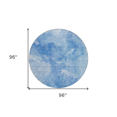 Homeroots 3' Nautical Washable Area Rug In Artichoke And Lime Green - Perfect For Indoor & Outdoor Spaces! 8' Round Polyester 581727