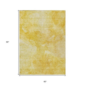 Homeroots 3' Nautical Washable Area Rug In Artichoke And Lime Green - Perfect For Indoor & Outdoor Spaces! 5' X 8' Polyester 581732