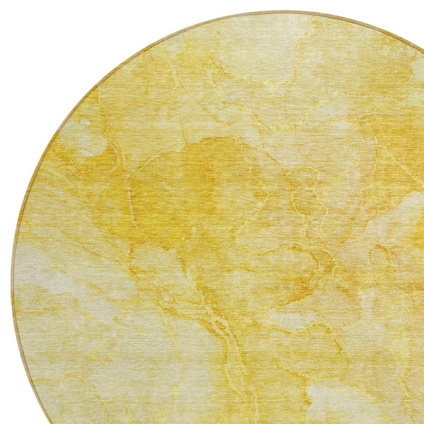 Homeroots 3' Nautical Washable Area Rug In Artichoke And Lime Green - Perfect For Indoor & Outdoor Spaces! 8' Round Polyester 581733