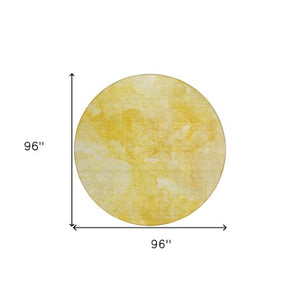 Homeroots 3' Nautical Washable Area Rug In Artichoke And Lime Green - Perfect For Indoor & Outdoor Spaces! 8' Round Polyester 581733