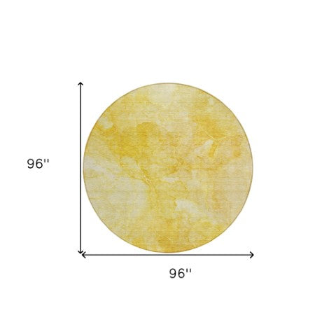 Homeroots 3' Nautical Washable Area Rug In Artichoke And Lime Green - Perfect For Indoor & Outdoor Spaces! 8' Round Polyester 581733