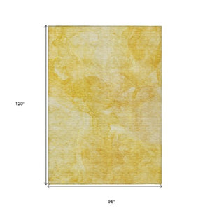 Homeroots 3' Nautical Washable Area Rug In Artichoke And Lime Green - Perfect For Indoor & Outdoor Spaces! 8' X 10' Polyester 581734