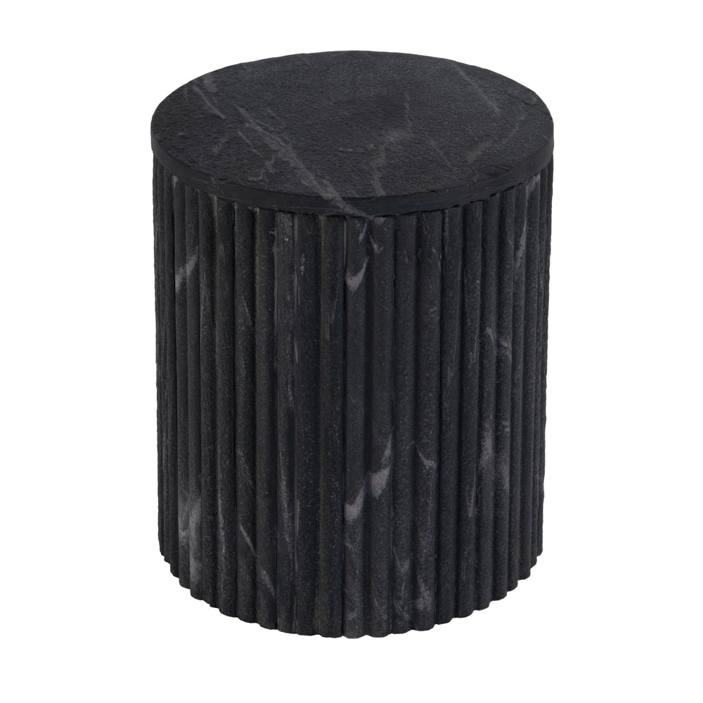 Butler Specialty Sylvester Elegant Round Marble And Wood Side Table For Sophisticated Living Room Décor Upgrade Gray And White Marble,Mdf 5817414-butler