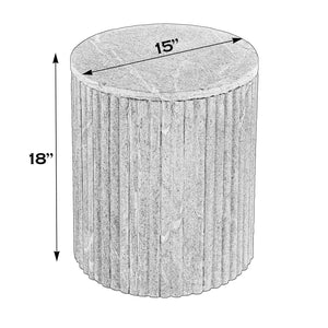 Butler Specialty Sylvester Elegant Round Marble And Wood Side Table For Sophisticated Living Room Décor Upgrade Gray And White Marble,Mdf 5817414-butler