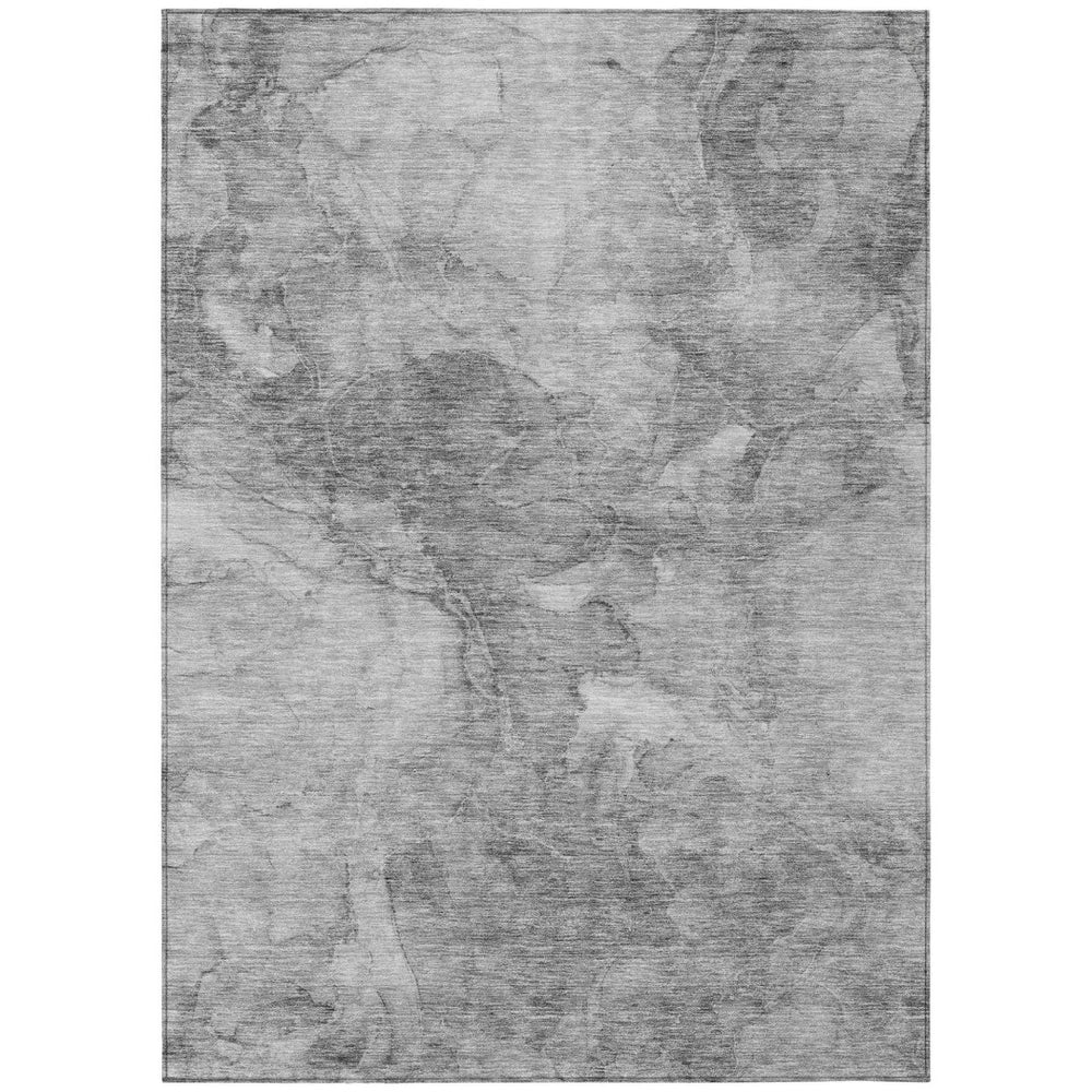 HomeRoots 5' Nautical Gray Silver and Charcoal Area Rug – Washable, Durable, Perfect for Indoor and Outdoor Use 10' X 14' 581742