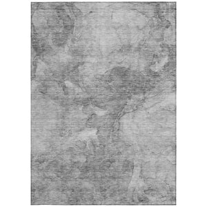 HomeRoots 5' Nautical Gray Silver and Charcoal Area Rug – Washable, Durable, Perfect for Indoor and Outdoor Use 10' X 14' 581742